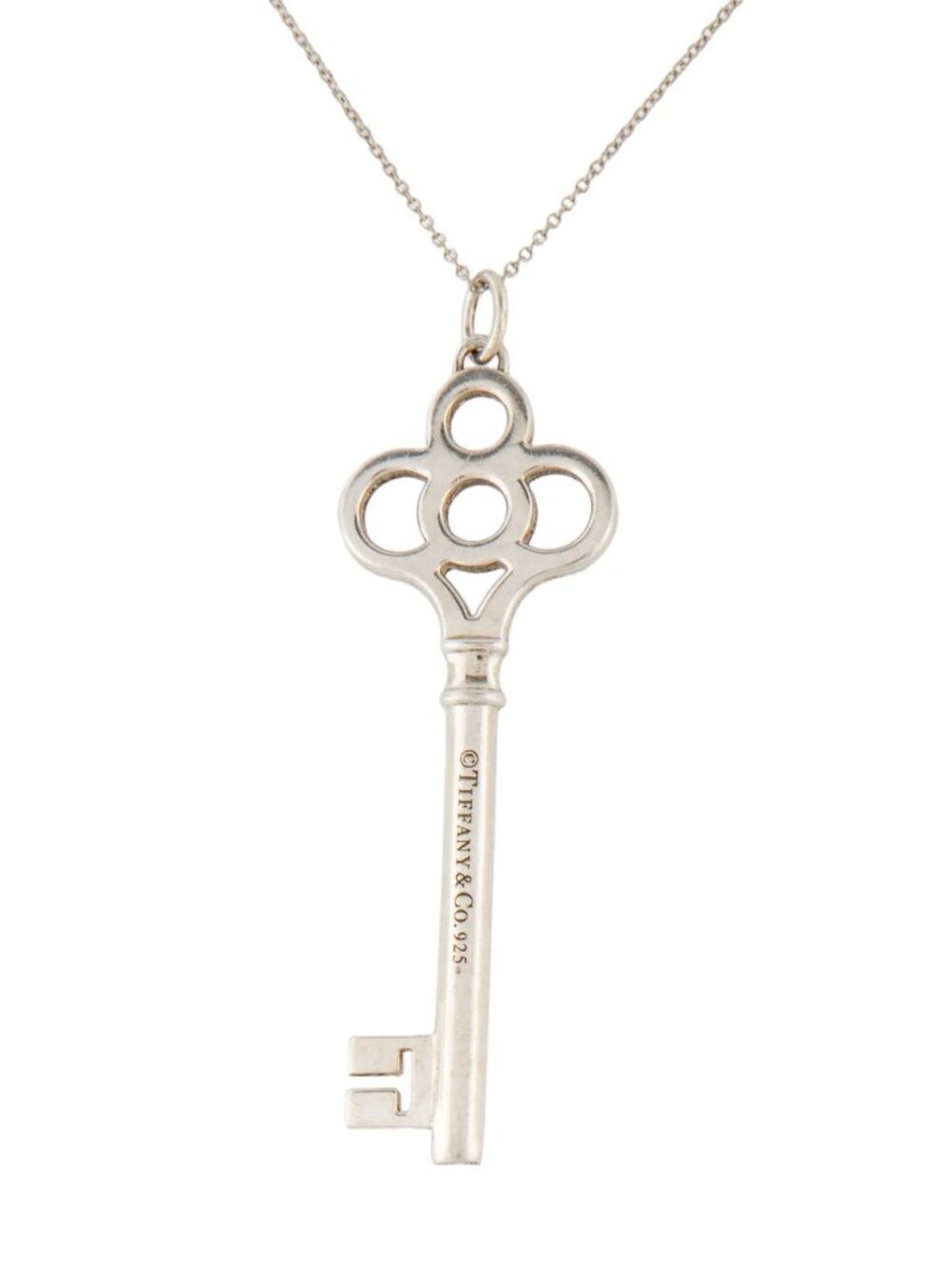 Tiffany & Co. 925 Sterling Silver Crown Key Pendant Charm, Orig. approx. $500